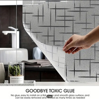 3D PVC Mattierte Moderne Dekorative Statische Fensterfolie für Privatsphäre Zuhause und Büro Wasserdicht UV-Abweisend 3 Jahre Garantie 2mil