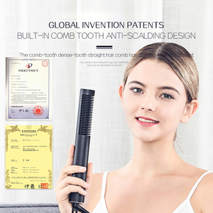 Lisseur et boucleur électrique 2-en-1 avec technologie céramique PTC - Utilisation domestique et hôtelière, 5 réglages de température, peigne anti-brûlure - Product Image 3