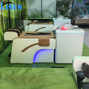 KISEN Hair Salon <b>Steamer</b> Hair Washing Chair Modern Spa Head Water Therapy <b>Electric</b> Massage Shampoo Bed Shampoo Chair For Salon - Product Image 6