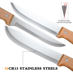 9 pièces ensemble de couteaux de boucher <span class=keywords><strong>en</strong></span> acier inoxydable hachoir dépouillement désossage couteaux d'abattage cuisine coupe <span class=keywords><strong>couteau</strong></span> à viande <span class=keywords><strong>Kit</strong></span> avec manche <span class=keywords><strong>en</strong></span> bois - Product Image 2