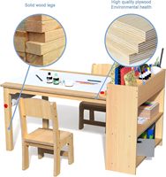 Table sensorielle moderne pour enfants, ensemble table et chaises en bois avec 2 chaises, mobilier d'étude artistique pour salon