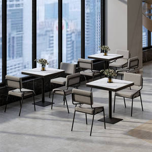 Table en bois de meubles commerciaux de style rétro de luxe avec pieds en métal cuisine salle à manger restaurant table en bois - Product Image 6