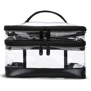 Sac de maquillage personnalisé en PVC transparent sur mesure pour promotion d'usine, pochette de rangement cosmétique en vinyle sur mesure - Product Image 1