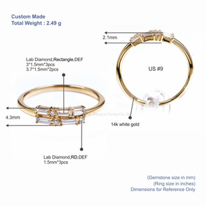 Anillo de Compromiso Tianyu Gems Personalizado en Oro Amarillo de 14K con Moissanita DEF VS1 para Mujer, Uso Diario - Product Image 3