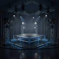Plateforme de scène extérieure modulaire en alliage d'aluminium, légère, durable, 8x4 pieds/4x4 pieds, hauteur réglable