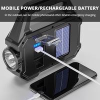 Lampes de Poche LED Haute Luminosité à Alimentation Solaire, avec Batterie Intégrée et Rechargeable, Torches Portatives avec Power Bank, Direct Usine