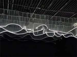 Ceiling Luminous Gauze Curtains LED <strong>Wedding</strong> S Shape Smooth Net Cloth Strips Hall Ceiling <strong>Decorations</strong> Luminous Yarn Curtains - Product Image 6