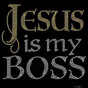 Jésus est mon patron Design de transfert strass personnalisé fer sur motif - Product Image 1