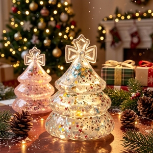Jouet sensoriel anti-stress à remontée lente, rempli de maltose, en forme de cloche de bonhomme de neige de Noël, transparent et scintillant - Product Image 2