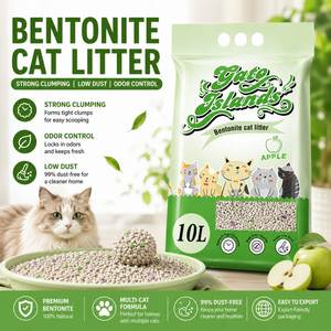 Litière pour chat en argile naturelle écologique Bentonite 10L Biodégradable Sûre pour les animaux Forte absorption Sans odeur Sable pour chat - Product Image 1