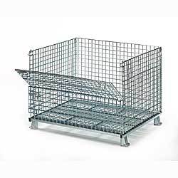 Modular ráp thép lưới <span class=keywords><strong>container</strong></span> số lượng lớn hàng hóa trung bình dây giỏ 32 "* 40" * 34 "HDG Electro mạ - Product Image 2