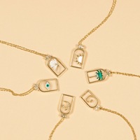 Dernière tendance 2025 cadeau femmes fournisseur bijoux de mode livraison directe ins verre transparent cocotier oeil pendentif collier