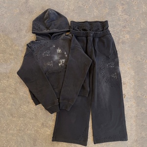 Herenset met oversized hoodie en joggingbroek, acid-washed, streetwear, stacked, sportieve trainingspak, casual, losse sweatsuit, hoodie - Product Image 1