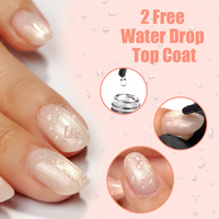 Hema Free Water Drop Top Coat 3D Water Clear Non Wipe Top Coat Gel Polish 3D Water Droplet Beads Effect UV Nail Gel Water Drop