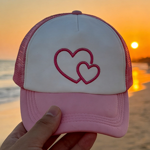 Gorra Trucker de Lona de 5 Paneles, Estilo Casual, con Bordado de Doble Corazón, Ligera, Transpirable, Ajustable con Cierre a Presión, para Ciclismo - Product Image 6