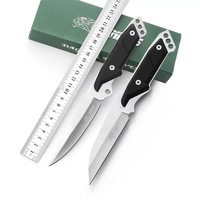 Couteau de chasse pliant multifonction de survie en plein air de haute qualité avec poignée en ABS noir