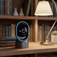 Caméra de sécurité OEM Pan-Tilt intérieure, moniteur bébé, détection de mouvement animaux domestiques, 3MP, audio bidirectionnel, vision nocturne, IP55, CMOS, Cloud intégré