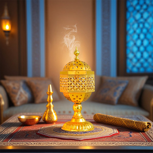 Quemadores de Incienso Aromáticos de Hierro Forjado de Estilo Oriental, Ecológicos, para Todas las Estaciones, Huecos, Galvanizados, con Soportes Integrados para el Hogar - Product Image 2