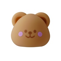 Lampe de table LED en silicone en forme de petit ours imprimable avec logo, contrôle par bouton, 90x90x110mm, durée de vie de 10 000 heures, petite taille