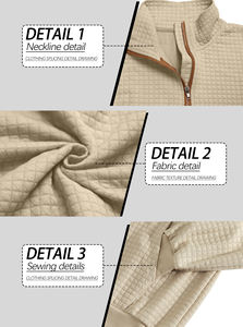 <span class=keywords><strong>Felpa</strong></span> da Golf Personalizzata da Uomo <span class=keywords><strong>con</strong></span> <span class=keywords><strong>Zip</strong></span> a un Quarto, Maniche Lunghe, Collo Alto, Tinta Unita, Stile Casual - Product Image 3