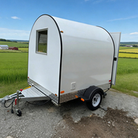 Remorque alimentaire mobile mini en acier inoxydable pour la restauration commerciale, avec roues, pour la vente de glaces, de café, de hot-dogs, de barbecue et de restauration rapide