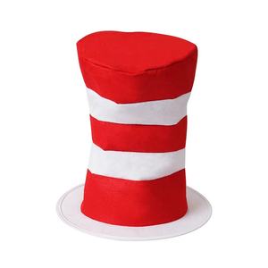 Disfraz de Halloween SOLPOP del <span class=keywords><strong>Dr</strong></span>. Seuss, el Gato con el Sombrero, de lujo, de velboa, con rayas rojas y blancas, con sombrero de tubo - Product Image 1