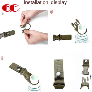 Clip de boucle de suspension de bouteille d'eau OEM, <span class=keywords><strong>porte</strong></span>-anneau de bouteille Portable, sangle de sangle en Nylon <span class=keywords><strong>pour</strong></span> <span class=keywords><strong>sac</strong></span> <span class=keywords><strong>à</strong></span> <span class=keywords><strong>dos</strong></span>, ceinture de randonnée en plein air - Product Image 3