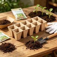 Pot de semis en pulpe de papier biodégradable en gros, pot de pépinière écologique pour le démarrage et la transplantation des graines de jardin