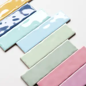 Ốp tường và sàn nhà tắm gạch men giả đá đen trắng, thiết kế mới, kích thước 50x200mm, dán liền, kiểu gạch tàu điện ngầm - Product Image 1