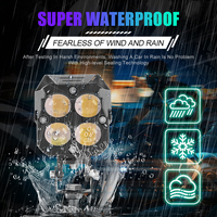 Lampe avant de moto 40W LED bicolore Lampe de travail antibrouillard à 4 lentilles avec faisceau blanc jaune pour scooter ATV E-Bike Offroad Bike