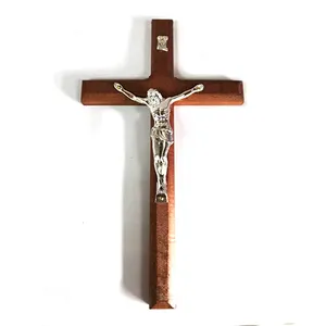 बड़ा पार सामान यीशु लकड़ी के पार लटकन कैथोलिक आकर्षण धार्मिक DIY हाथ से बने गहने