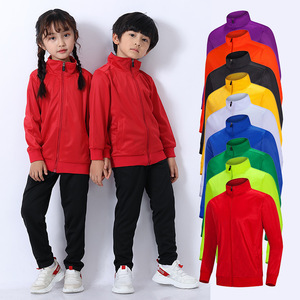 เสื้อสเวตเชิ้ตมีซิปบุขนแกะสำหรับเด็ก สีแดง สีดำ เสื้อกีฬา ชุดพ่อแม่ลูก WD958 - Product Image 1