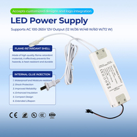 Alimentation LED 12V étanche IP67, transformateur à large plage de tension d'entrée 2A-5A, personnalisable pour l'éclairage sous-meuble de salle de bain