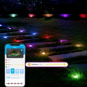 Paquete de 15 Luces LED de Cadena para Jardín, Exteriores, Impermeables IP67, 36 pies, Multicolor RGBICW, con Control por Aplicación - Product Image 5