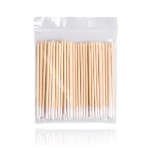 100pcs/Bag Permanent Makeup Wooden Cotton Swab Eyelash Micro Brush Applicator