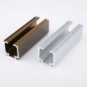 Rail de porte coulissante en alliage d'aluminium, épaisseur 2,5 mm, couleur argent blanc champagne, pour armoire, design minimaliste durable - Product Image 1