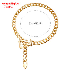 Alta calidad Europeo Americano moda budismo Vintage moda personalizada mujer collar diseño Simple cinturón hebilla cadena - Product Image 5
