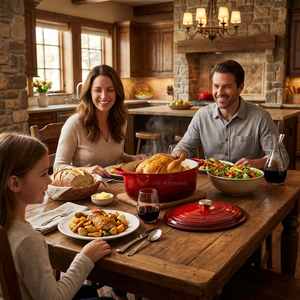 Set <span class=keywords><strong>di</strong></span> Pentole Multifunzionali in Ghisa Smaltata <span class=keywords><strong>di</strong></span> Lusso con Coperchio Singolo, Stile Americano, Durevole e Facile da Pulire, Adatto al Forno - Product Image 3