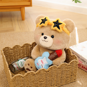 En gros Ours en peluche Rock Star, adorable figurine musicale, plusieurs tailles, cadeau moelleux pour enfants, adolescents et adultes - Product Image 3