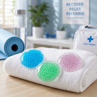 Compresse Chaude/Froide Réutilisable en Gel Rond OEM, Meilleure Vente, pour Maux de Tête, Migraine, Fatigue Oculaire