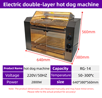 Machine à hot-dogs professionnelle en acier inoxydable avec contrôle de température indépendant à double couche pour camions de restauration rapide