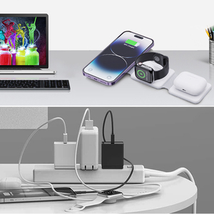 Cargador rápido magnético multifunción, soporte para teléfono móvil 3 en 1, cargadores inalámbricos plegables para iPhone 15 Pro Max - Product Image 3