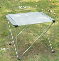 Table de camping pliante carrée légère 52x52x46cm, table portable en aluminium pour barbecue en plein air, pique-nique et glamping