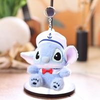 Boneka Stitch Angel Lucu 4 inci, Warna Biru Ungu Pink, Bahan Plush Lembut, Isi Kapas, Bordir, Promo Pabrik