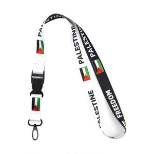 Manufacturer Promotional Bulk Printed Sublimation Logo Custom Palestine <b>Lanyard</b> With Set Item - Product Image 4
