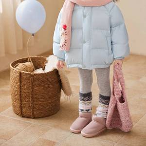 Tongxingyuan Girls Fair Isle Leggings Fleece Lined Winter Pants Knitted Warm Bottoms For Children - Product Image 3