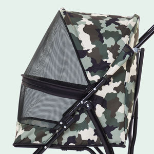 Ucuz tamamen kapalı nefes çatı 360-degree dönebilir patlamaya dayanıklı tekerlek itme kolu x-tipi destek çerçevesi evcil hayvan arabası - Product Image 5