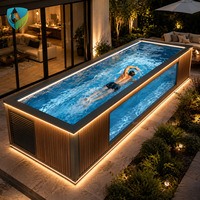 Piscine conteneur en fibre de verre de 20 pieds avec conception préfabriquée pour projets extérieurs de jardin et de maison