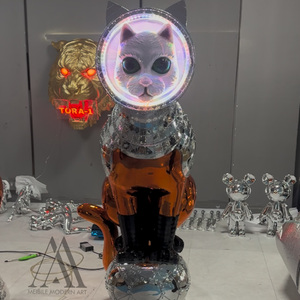 Statua di Gatto Astronauta Luminosa a Grandezza Naturale, Tema Spaziale Futuristico, per Esposizione in <span class=keywords><strong>Ingresso</strong></span> Cinema - Product Image 4