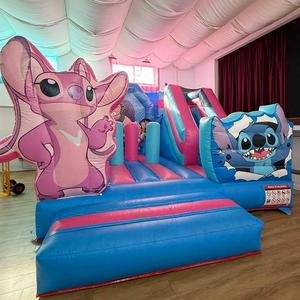 Castillo Inflable Stitch para Niños, Castillo Azul con Tobogán, <span class=keywords><strong>Jumper</strong></span> de PVC - Product Image 4